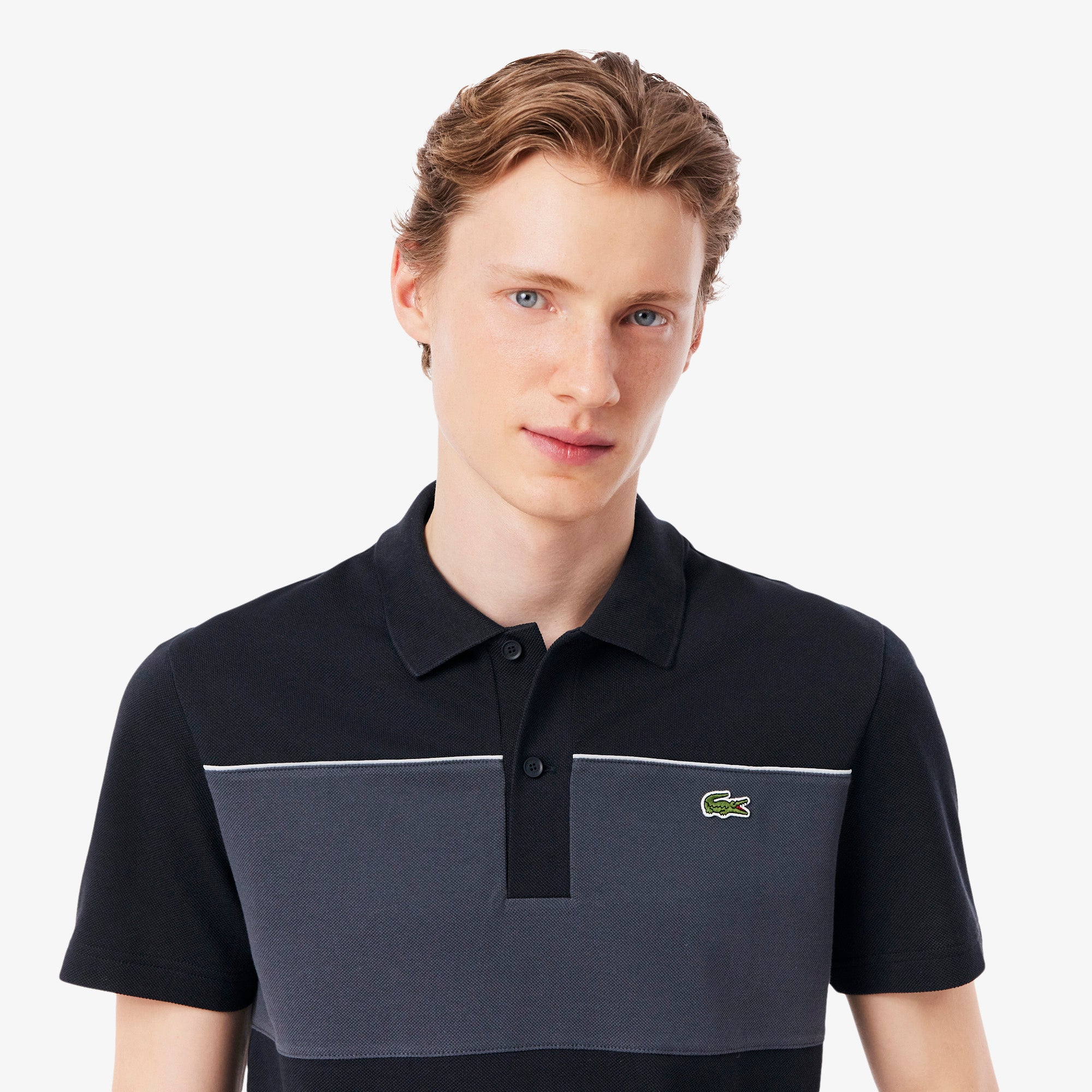 LACOSTE Men Regular Fit Colour-Block Piqué Polo Shirt