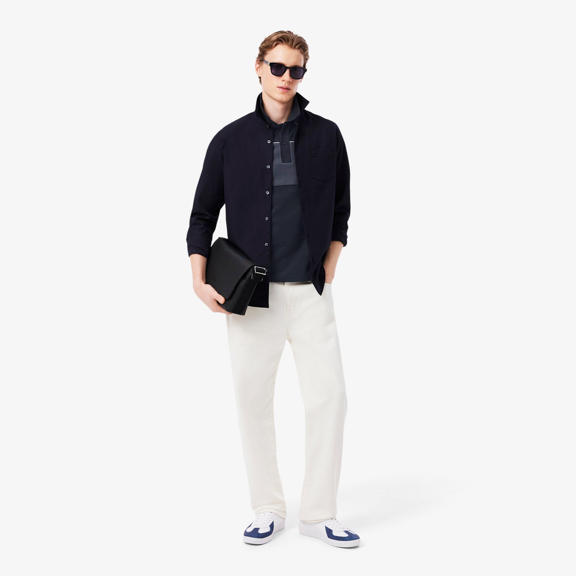 LACOSTE Men Regular Fit Colour-Block Piqué Polo Shirt