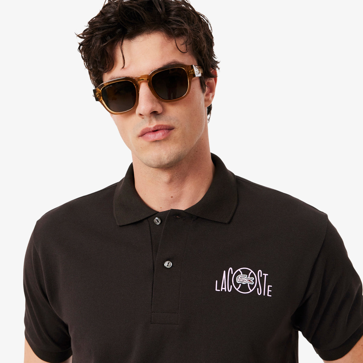 LACOSTE Classic Fit Graphic Branding Polo Shirt