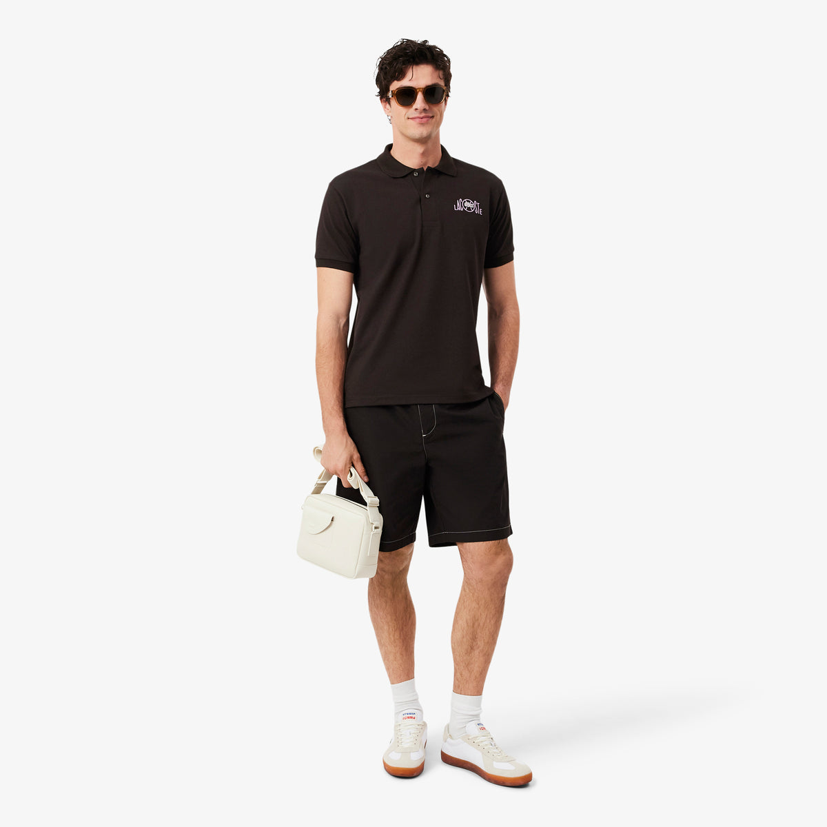 LACOSTE Classic Fit Graphic Branding Polo Shirt
