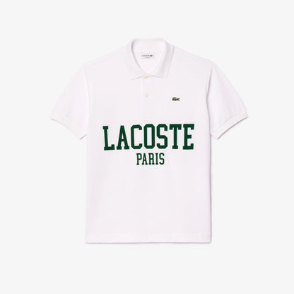 Original L.12.12 Lacoste Flocked Pique Polo Shirt - 3-S / 001-White - Lacoste Apparel THE MIX