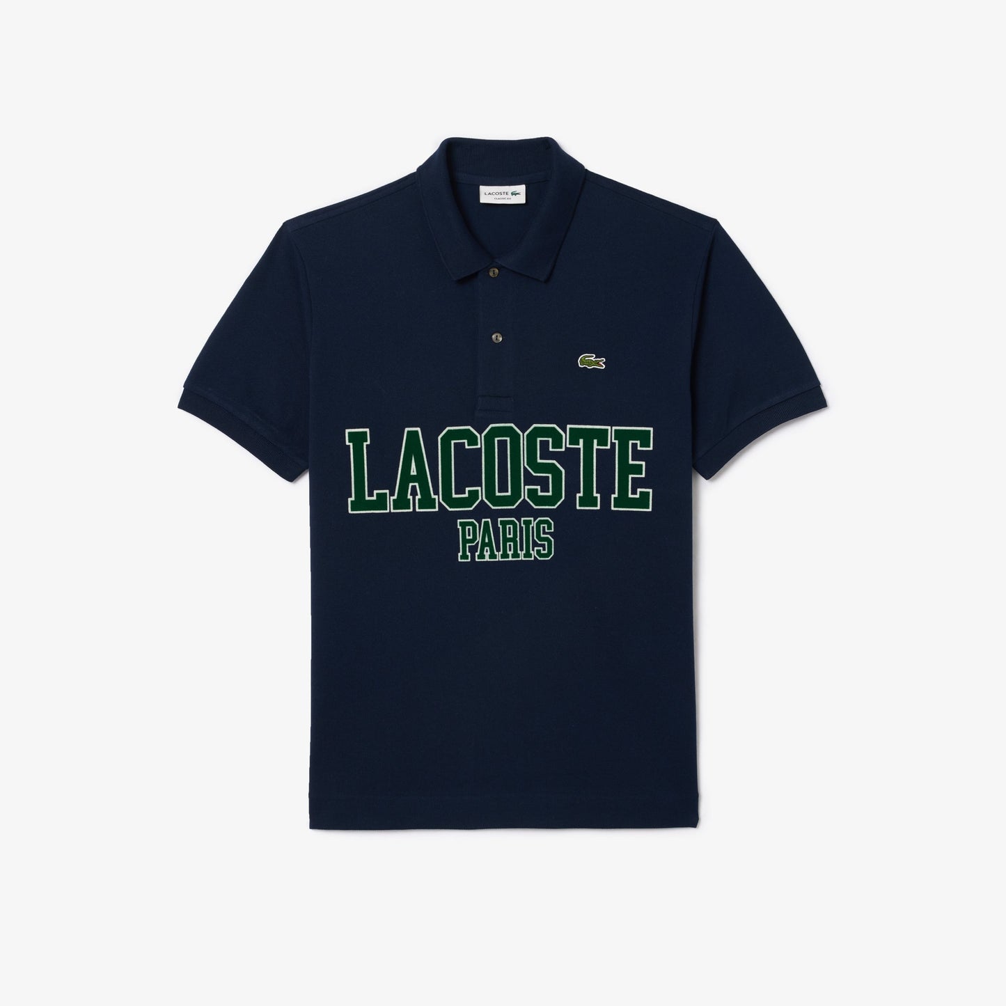 Original L.12.12 Lacoste Flocked Pique Polo Shirt - 3-S / 166-Navy Blue - Lacoste Apparel THE MIX