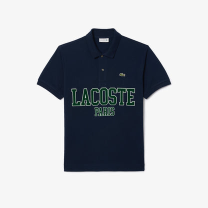 Original L.12.12 Lacoste Flocked Pique Polo Shirt - 3-S / 166-Navy Blue - Lacoste Apparel THE MIX