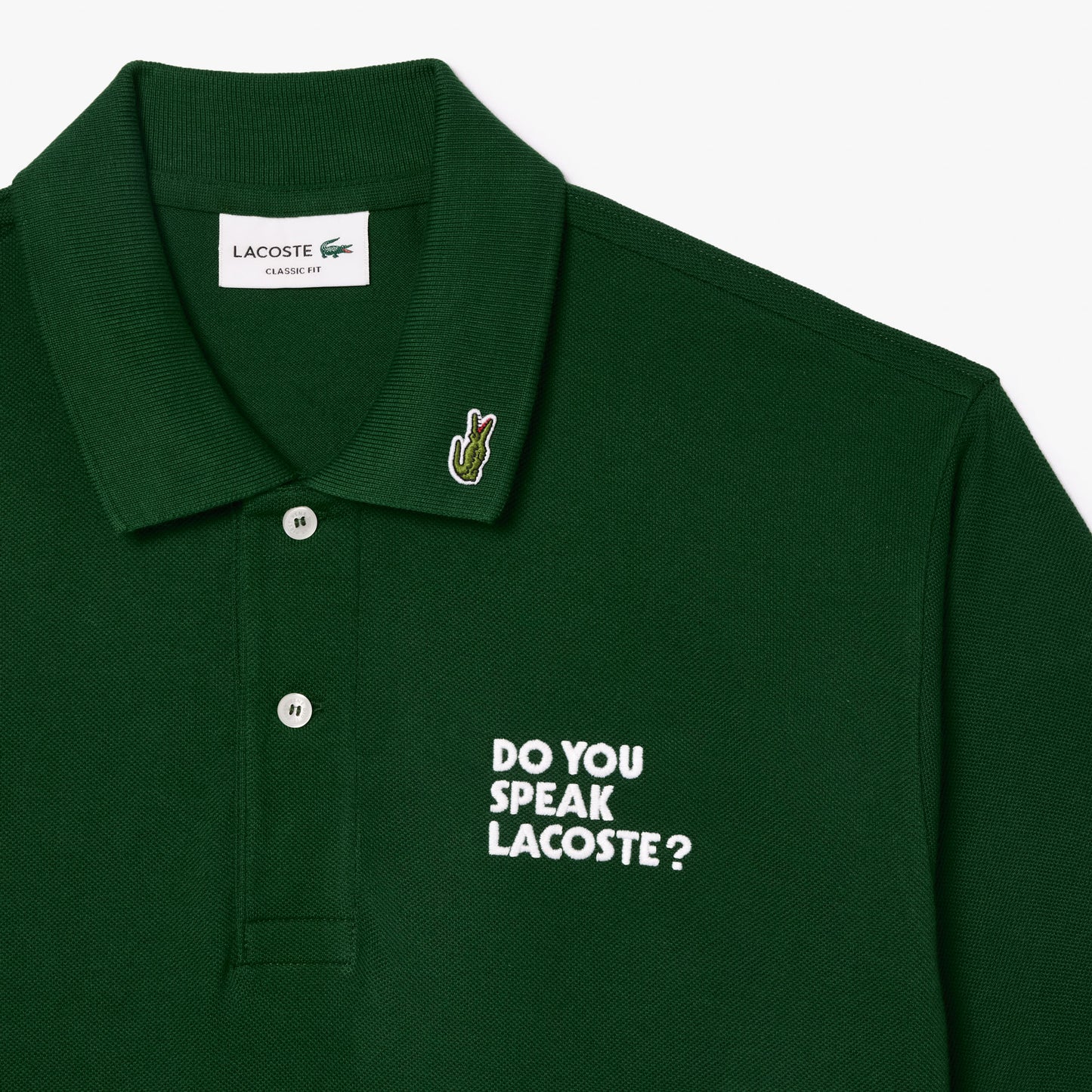 Lacoste Original L.12.12 Embroidered Slogan Polo Shirt