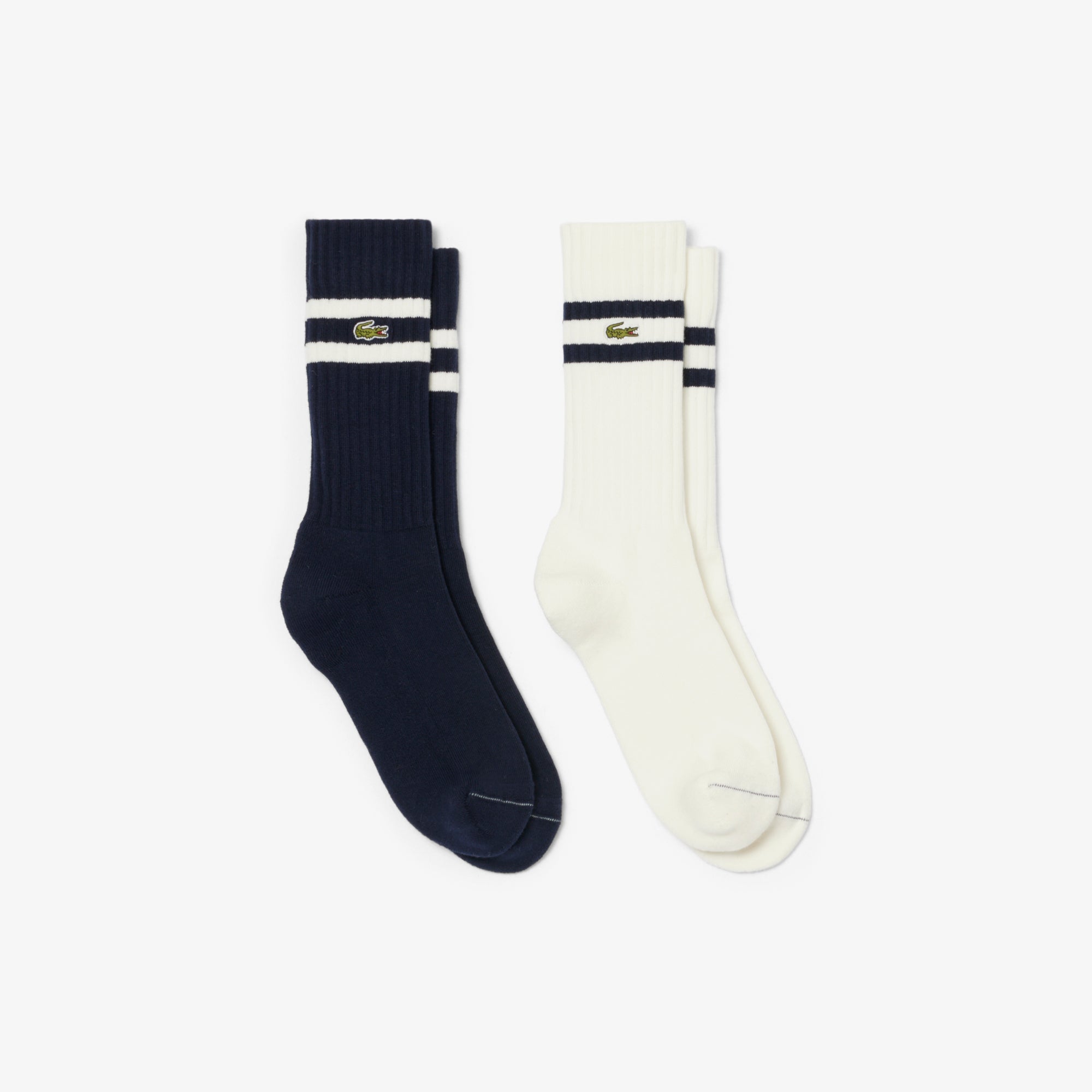 Lacoste Unisex ribbed knit socks with contrast stripes
