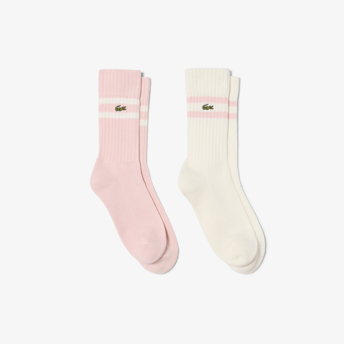 LACOSTE Unisex Ribbed Knit Socks With Contrast Stripes