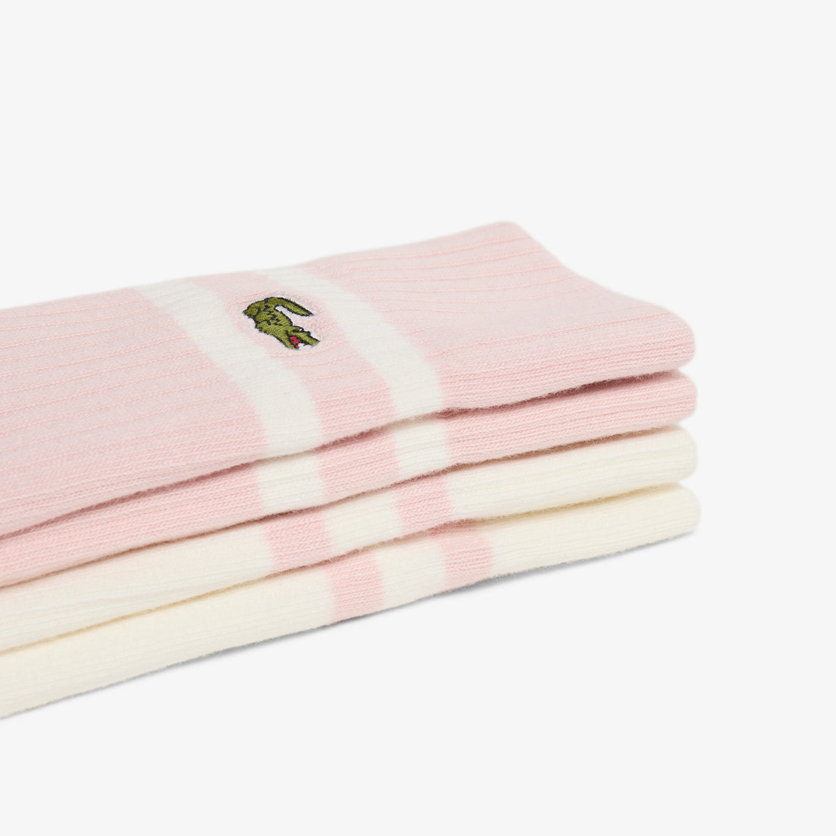 LACOSTE Unisex Ribbed Knit Socks With Contrast Stripes