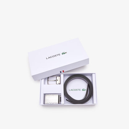 Men's Lacoste Pin And Flat Buckle Belt Gift Set