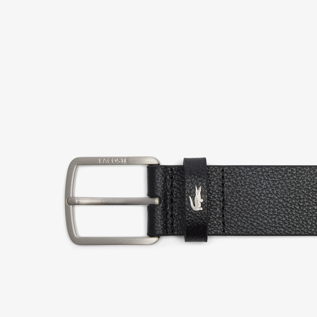 LACOSTE Grained Leather Belt Men