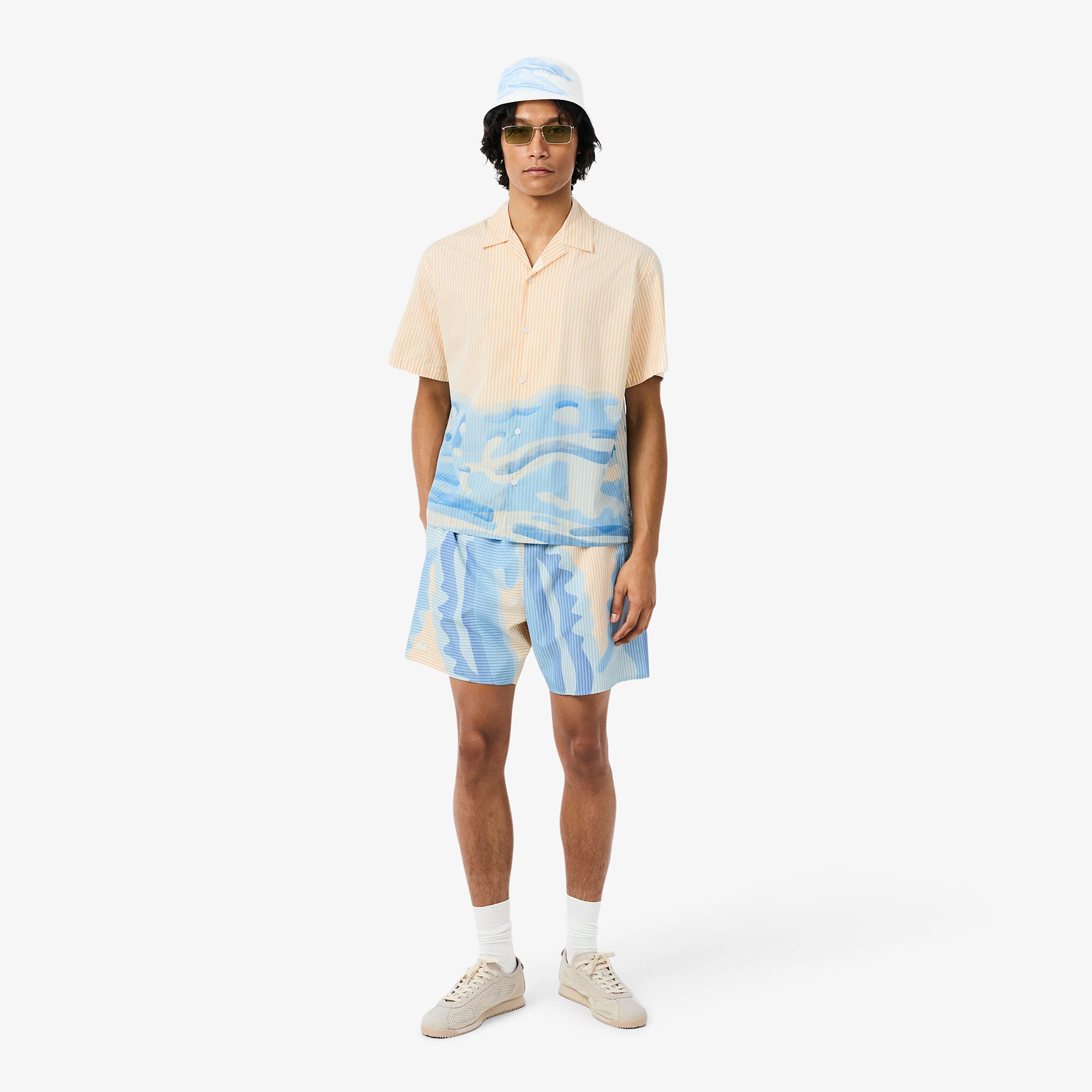LACOSTE Unisex Printed Cotton Twill Bucket Hat
