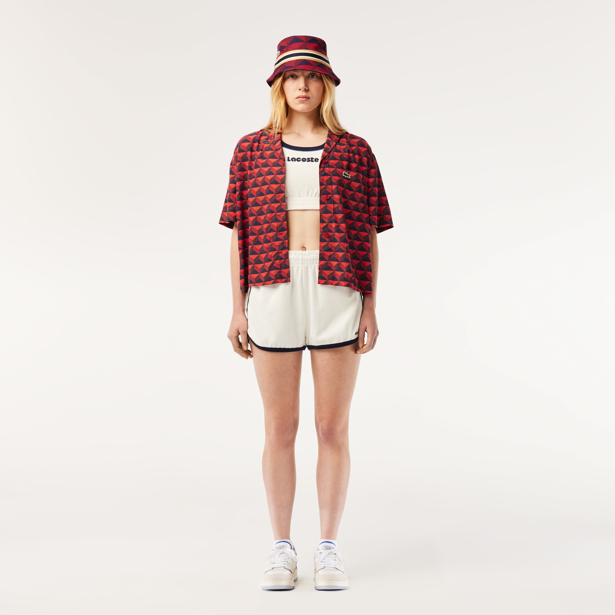 Lacoste Interlock Jacquard Patterned Bucket Hat