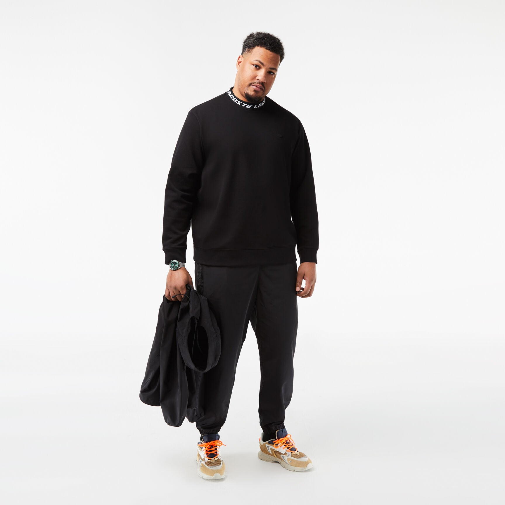 Men’s Lacoste Double Sided Logo Collar Sweatshirt - Black / L - Lacoste Apparel THE MIX