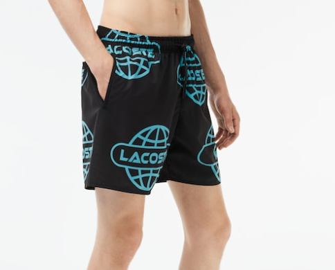 Lacoste Globe Print Swimsuit