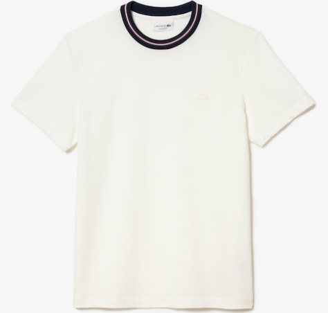 Stripe Collar Stretch Piqué T-shirt