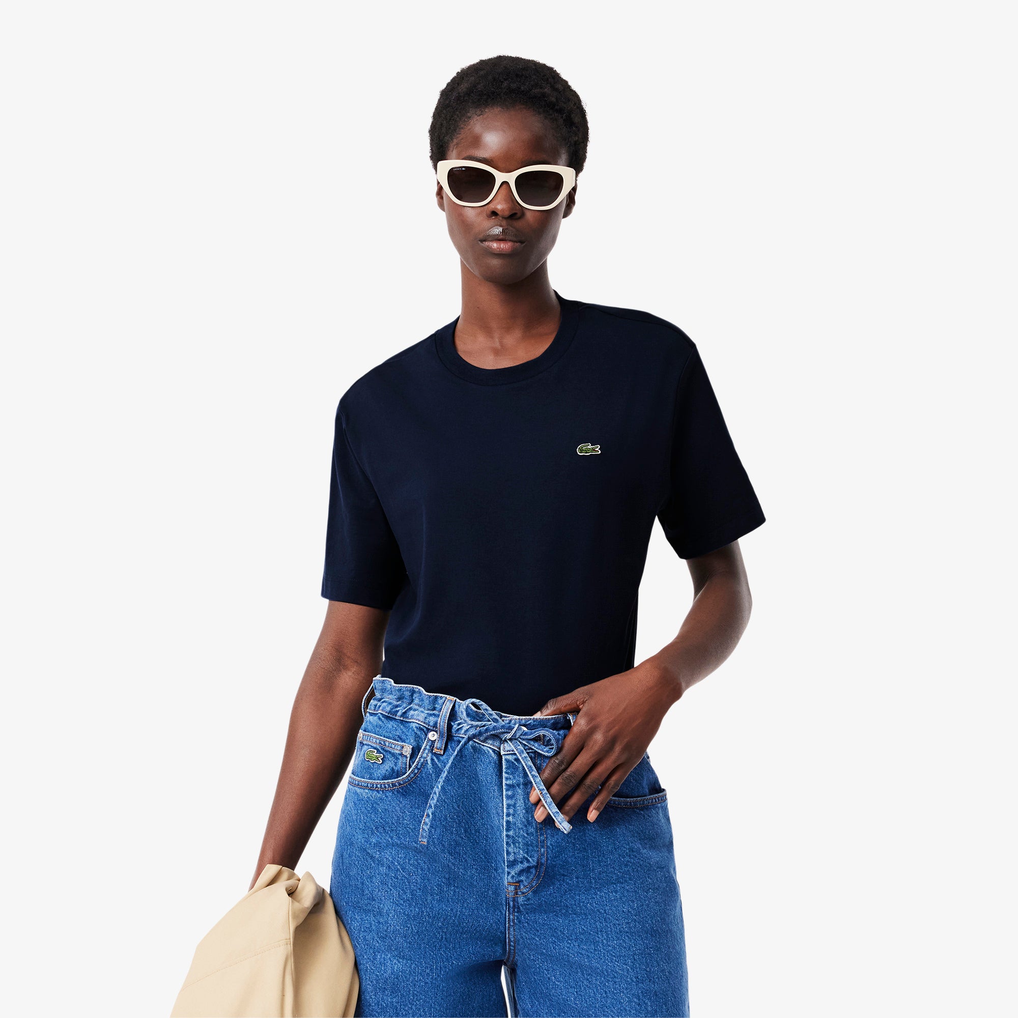 LACOSTE Women's Relaxed Fit Soft Cotton T-shirt