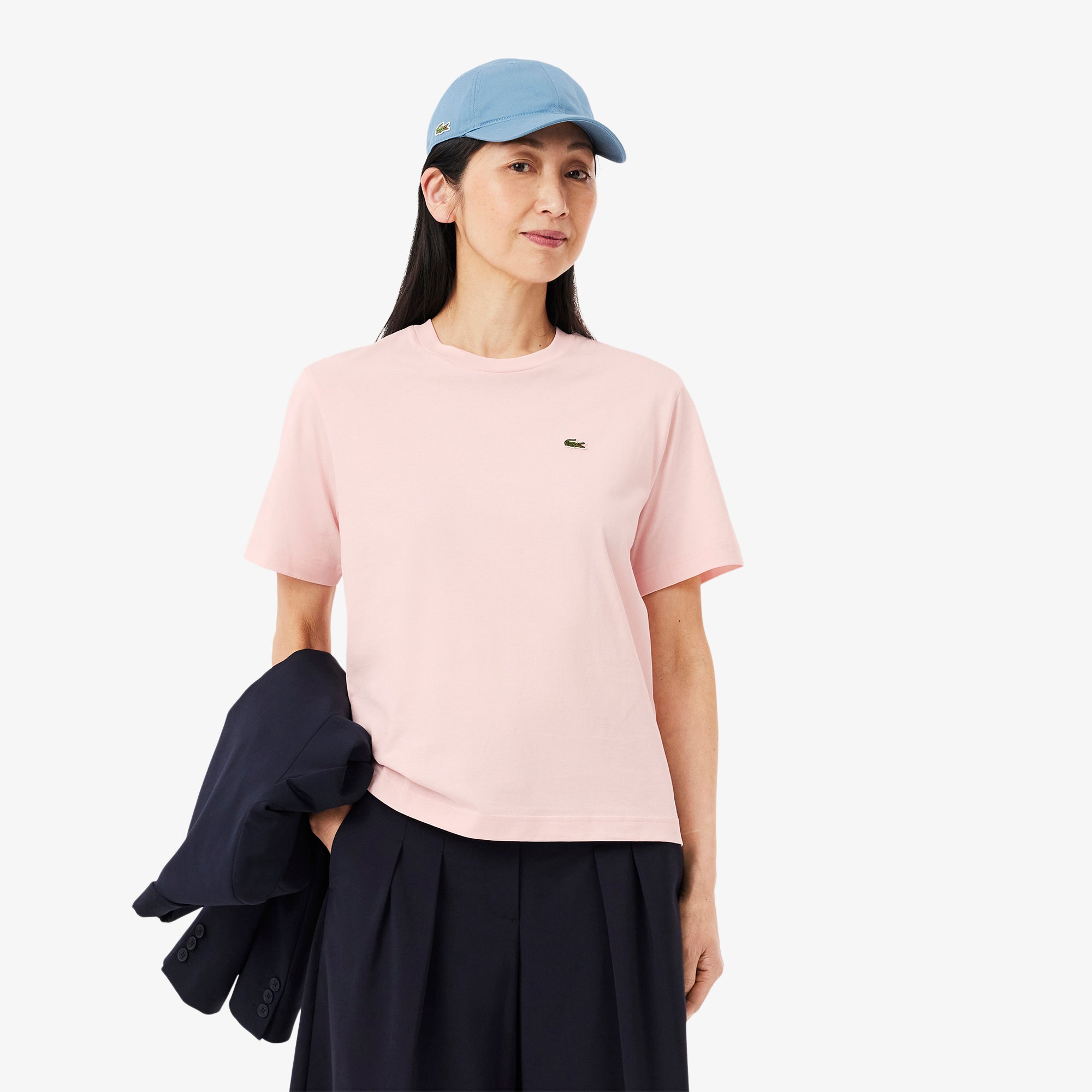 LACOSTE Women's Relaxed Fit Soft Cotton T-shirt