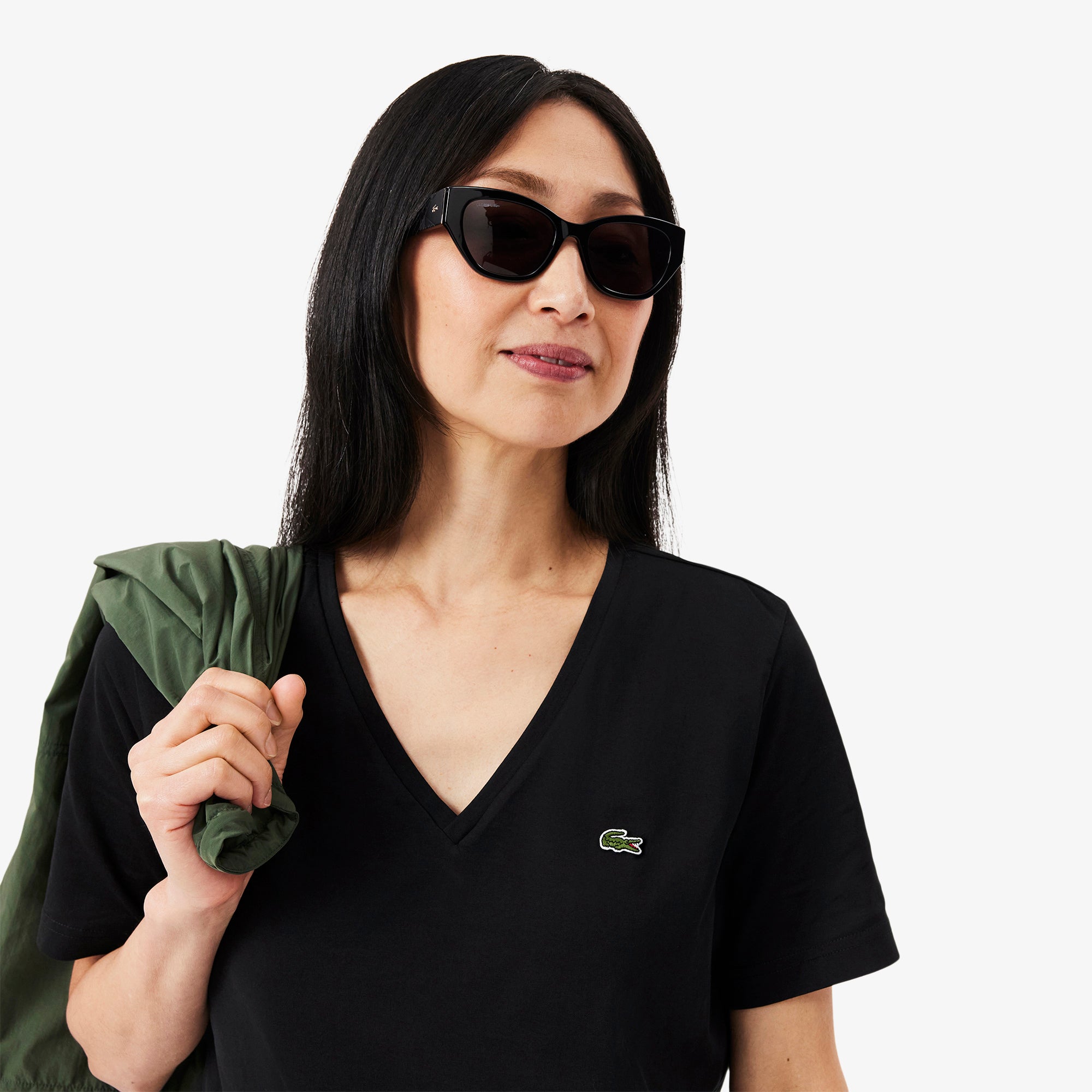 Lacoste Relaxed Fit Soft Cotton V Neck T-shirt