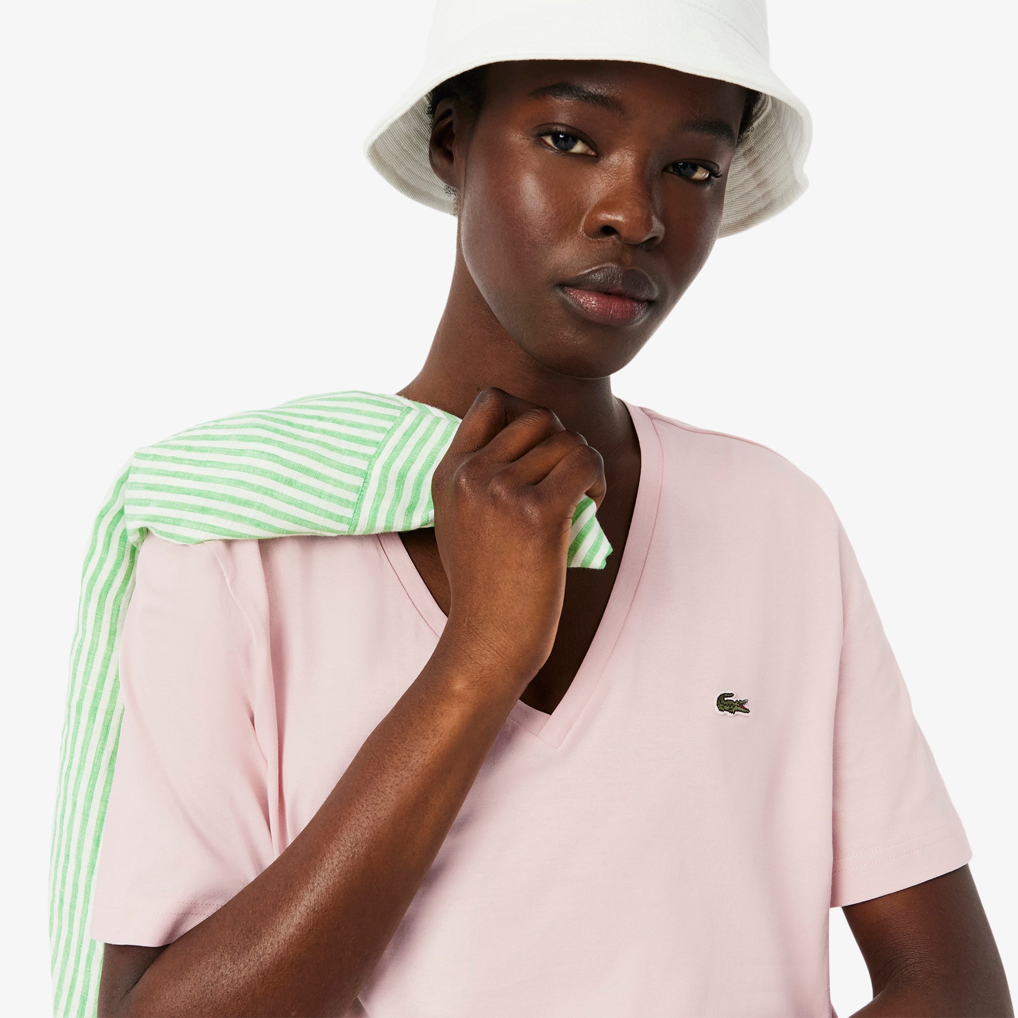 Lacoste Relaxed Fit Soft Cotton V Neck T-shirt