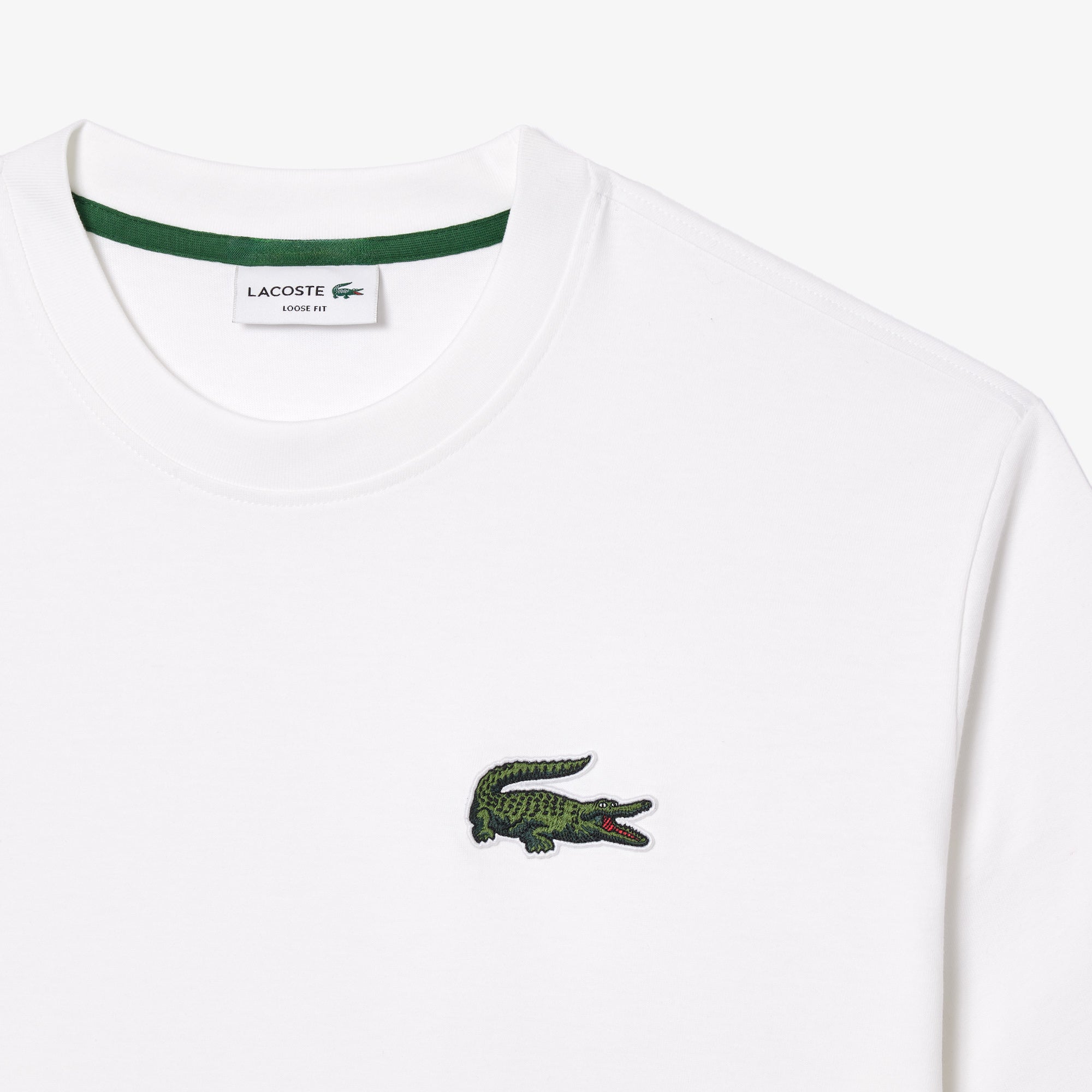 Lacoste Unisex Loose Fit Large Crocodile Organic Cotton T-shirt