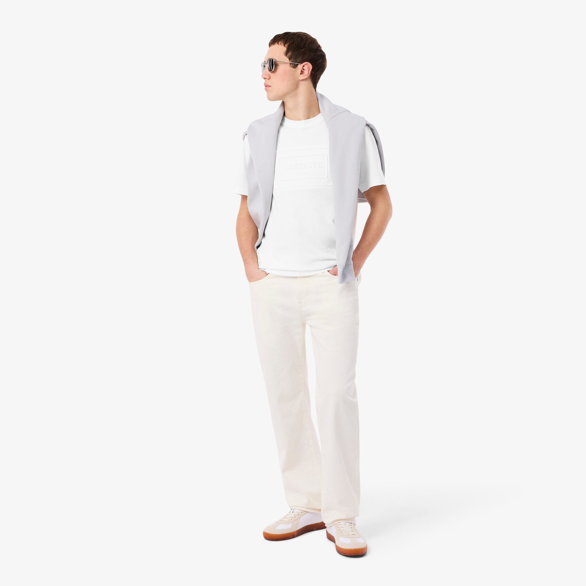 LACOSTE Embossed Branding Cotton T-shirt Unisex