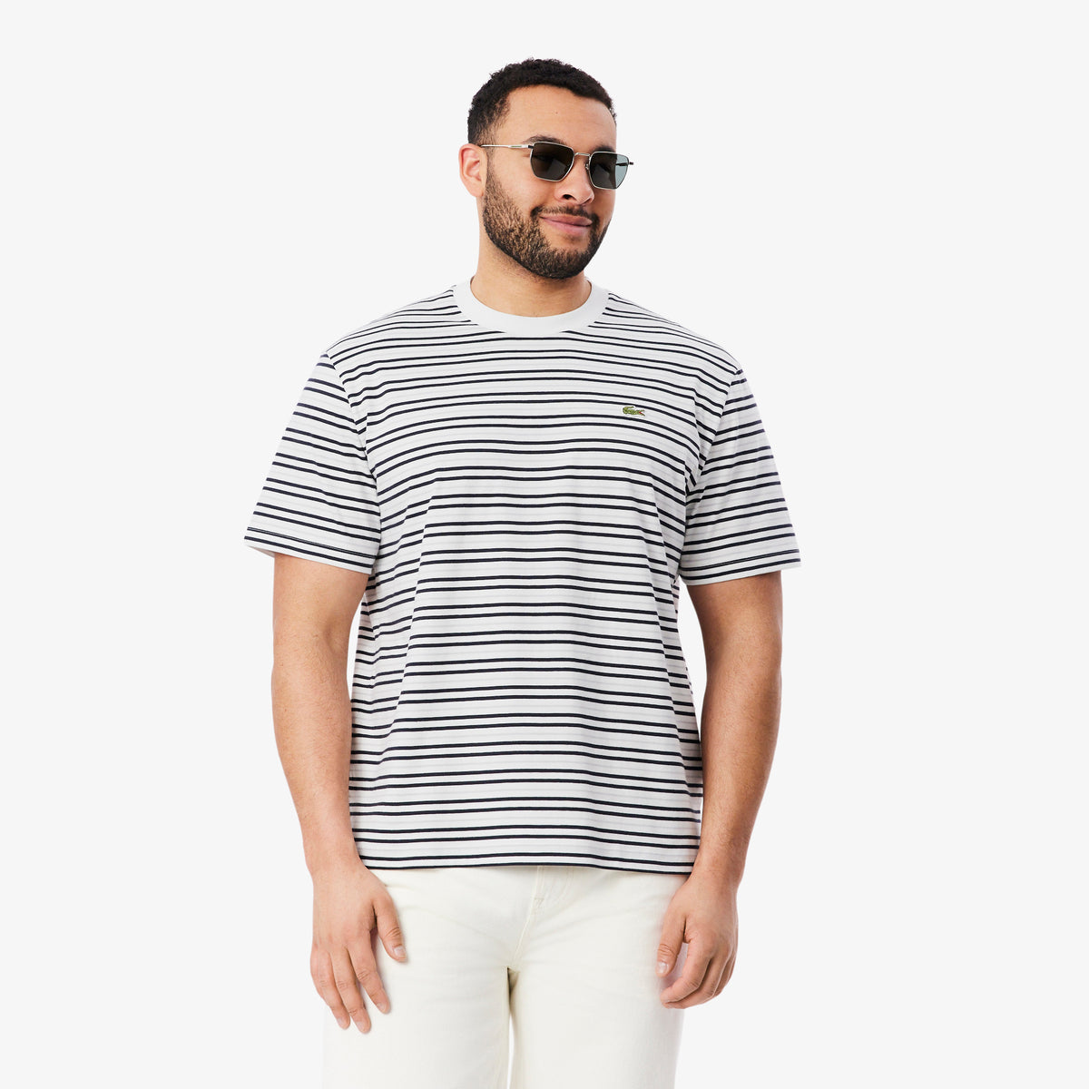 LACOSTE Striped Cotton T-Shirt Men