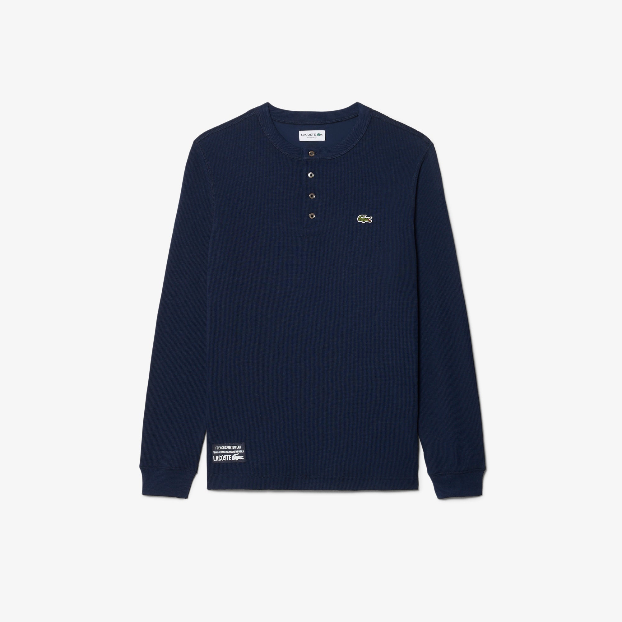 LACOSTE Waffle Knit Henley T-shirt