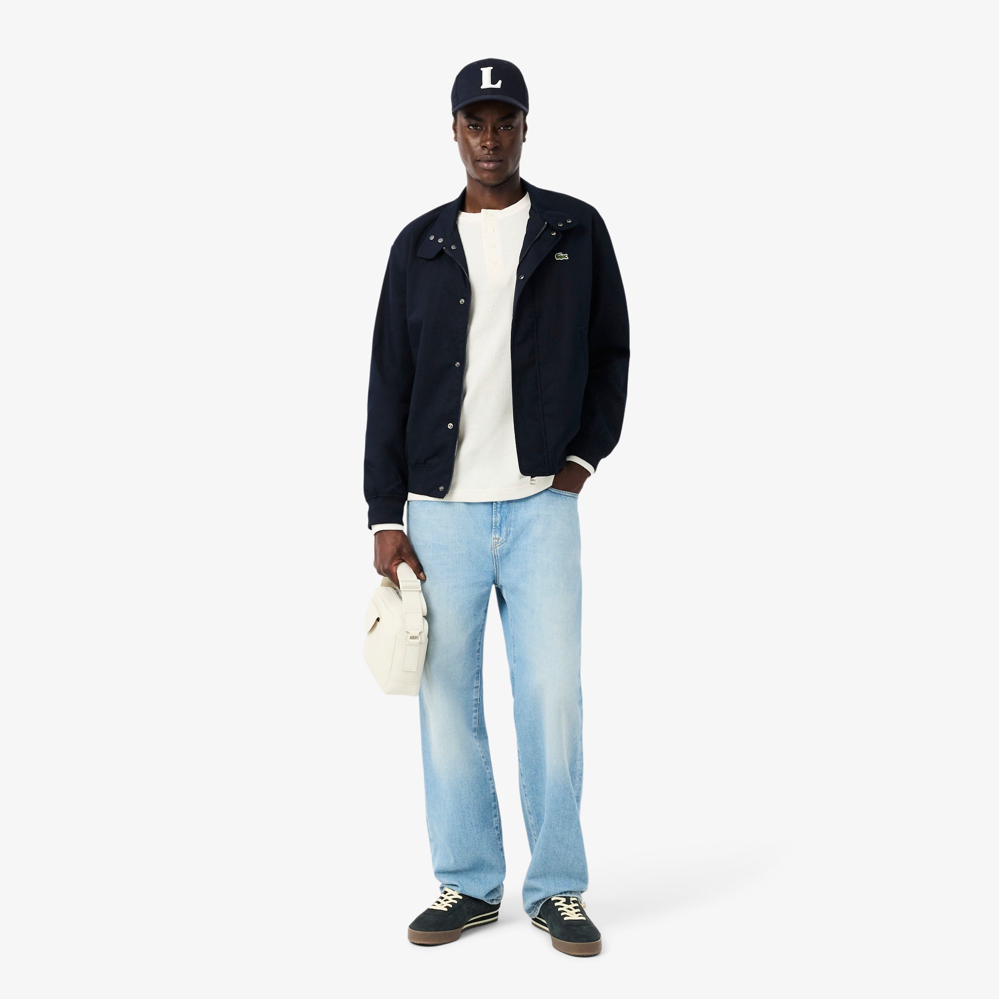 LACOSTE Waffle Knit Henley T-shirt