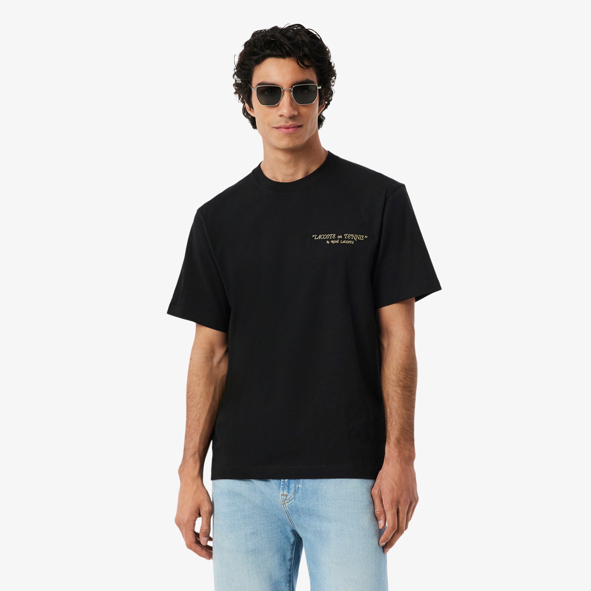 LACOSTE Embroidered Cotton T-shirt