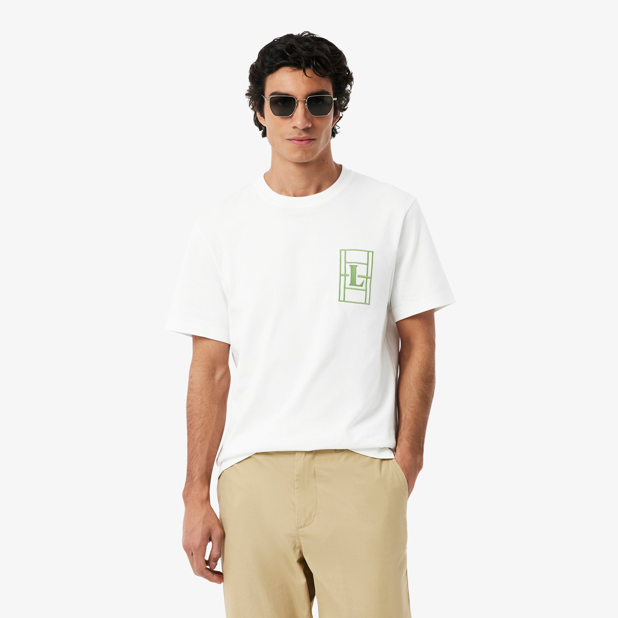 LACOSTE Embroidered Heavy Jersey T-shirt