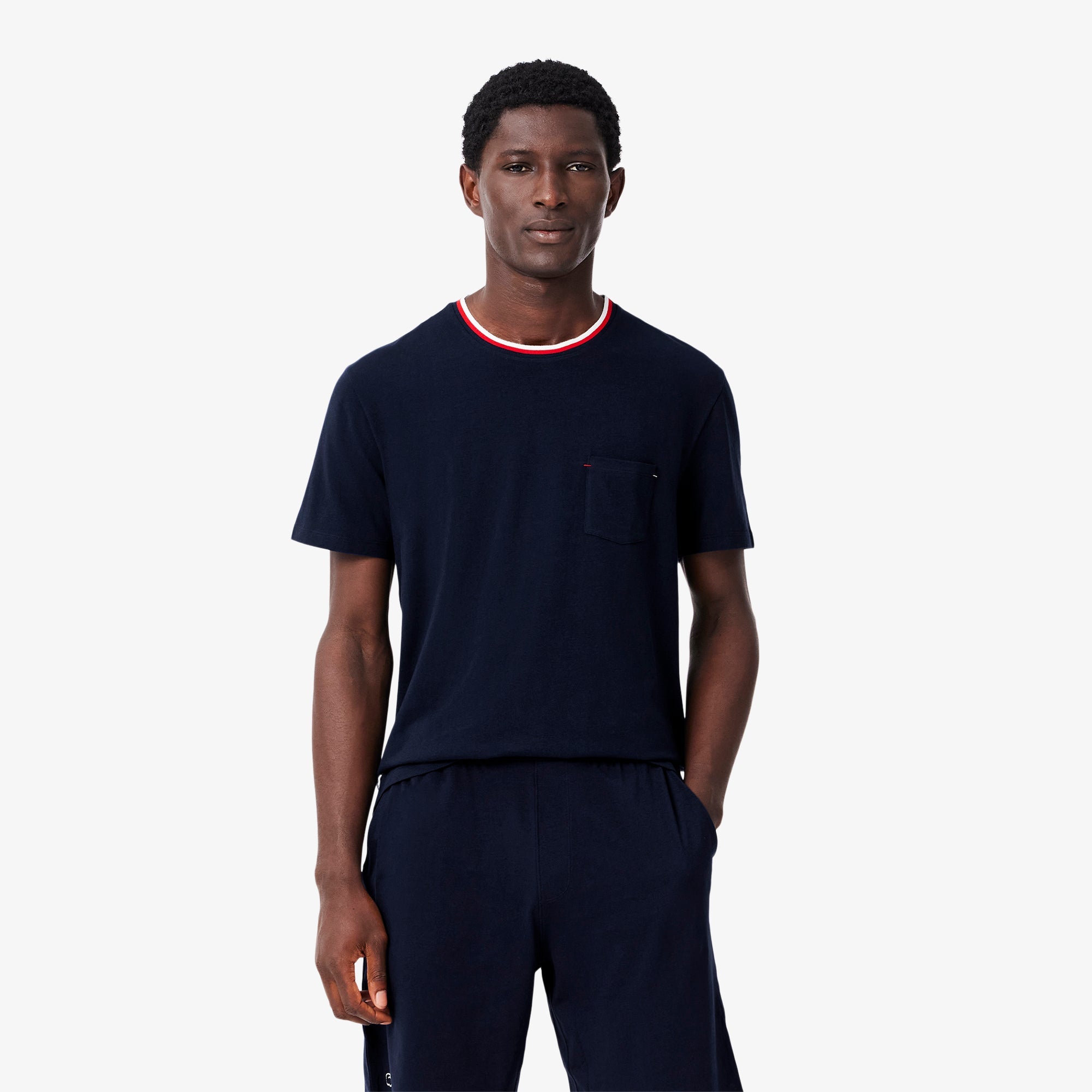 Lacoste Contrast Neck Loungewear Top