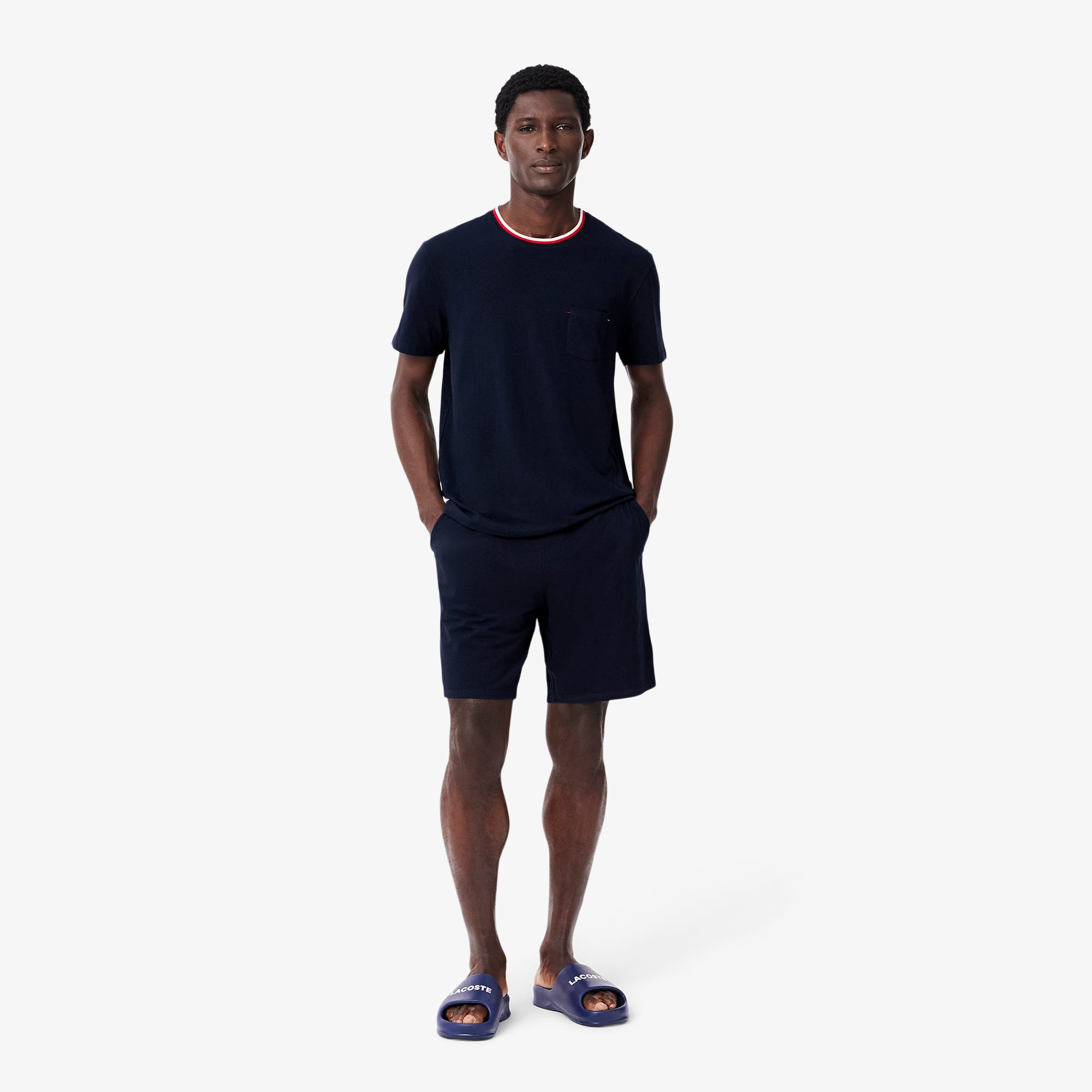 Lacoste Contrast Neck Loungewear Top
