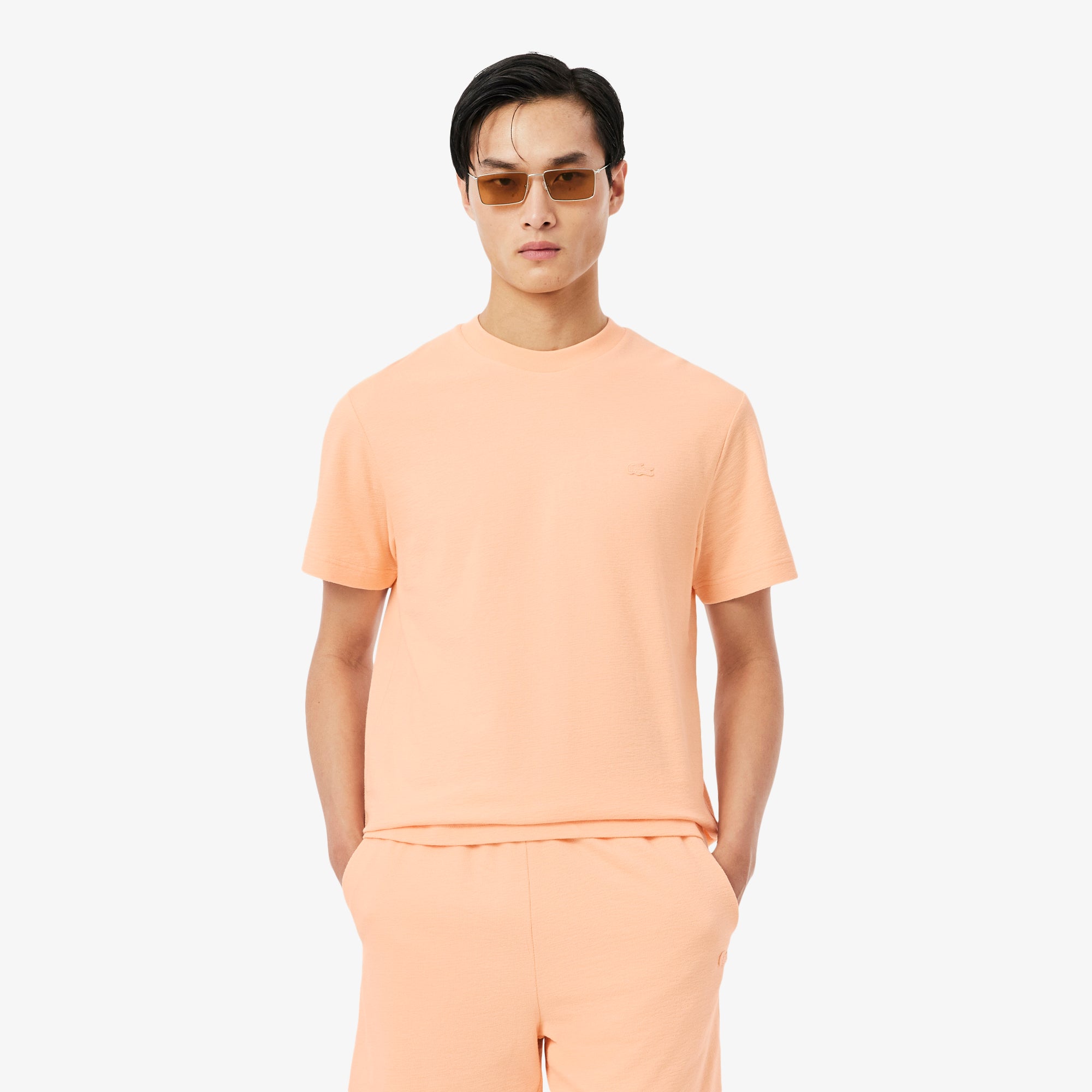 LACOSTE Textured Jersey T-shirt