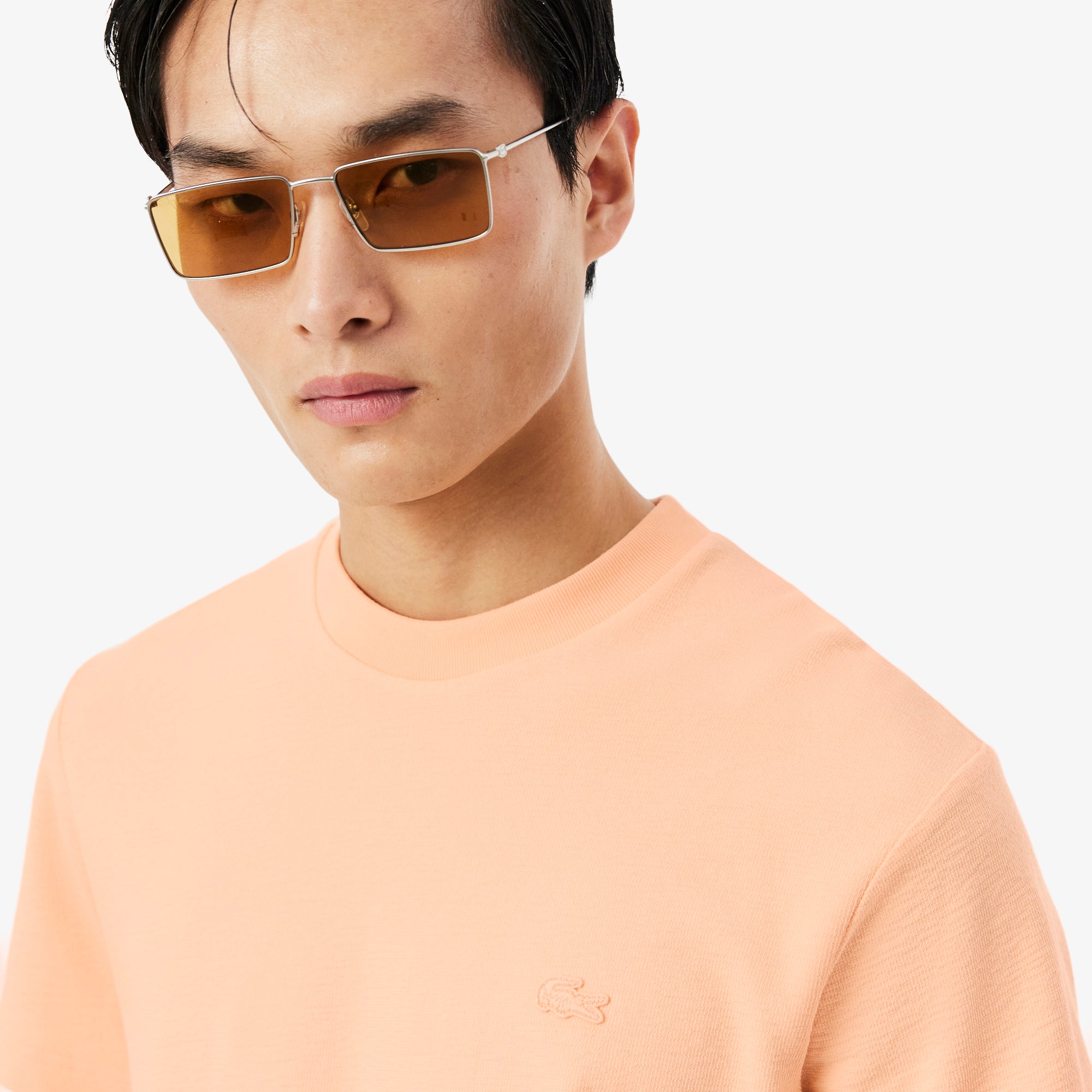 LACOSTE Textured Jersey T-shirt