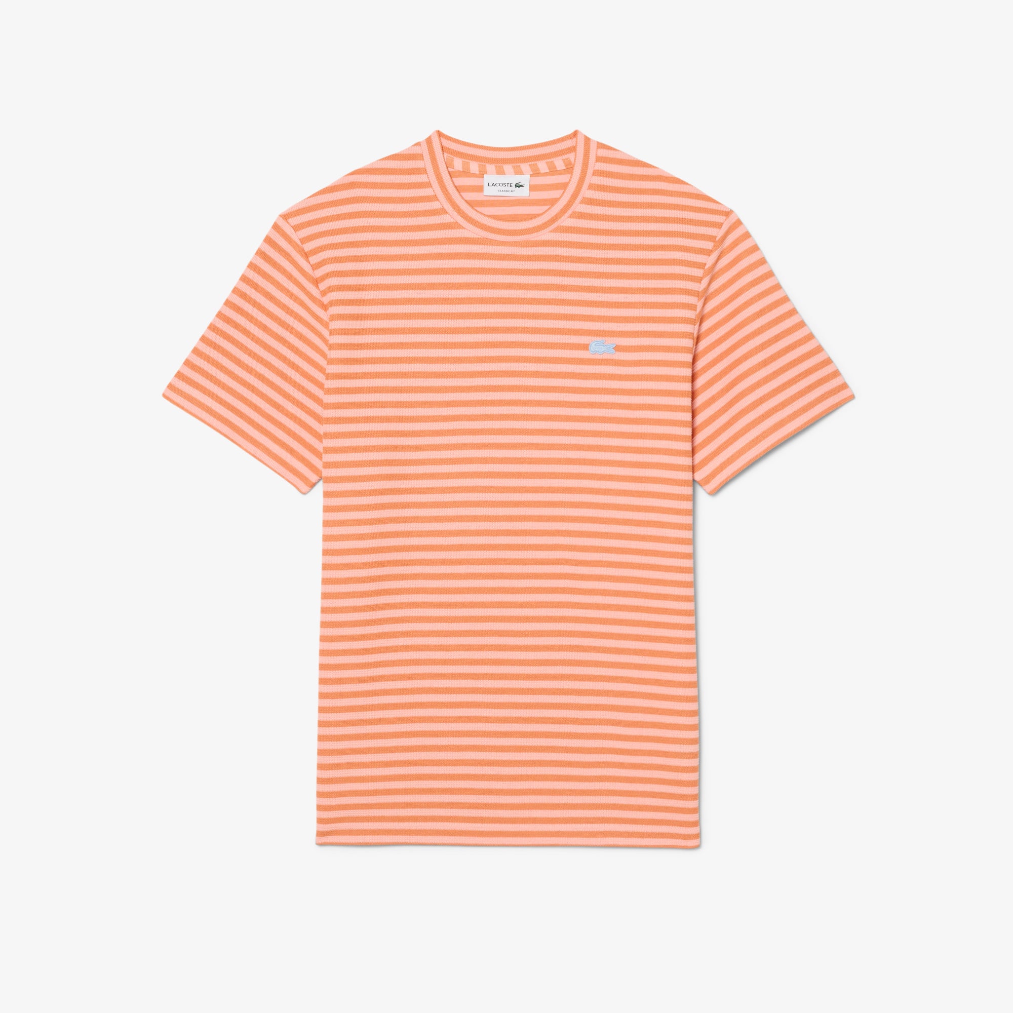 LACOSTE Men Textured Striped Cotton T-shirt