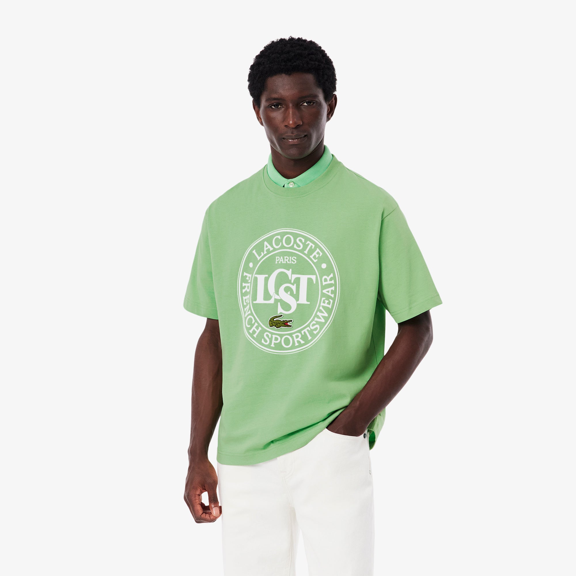 Lacoste Loose Fit Heavy Cotton Printed T-shirt