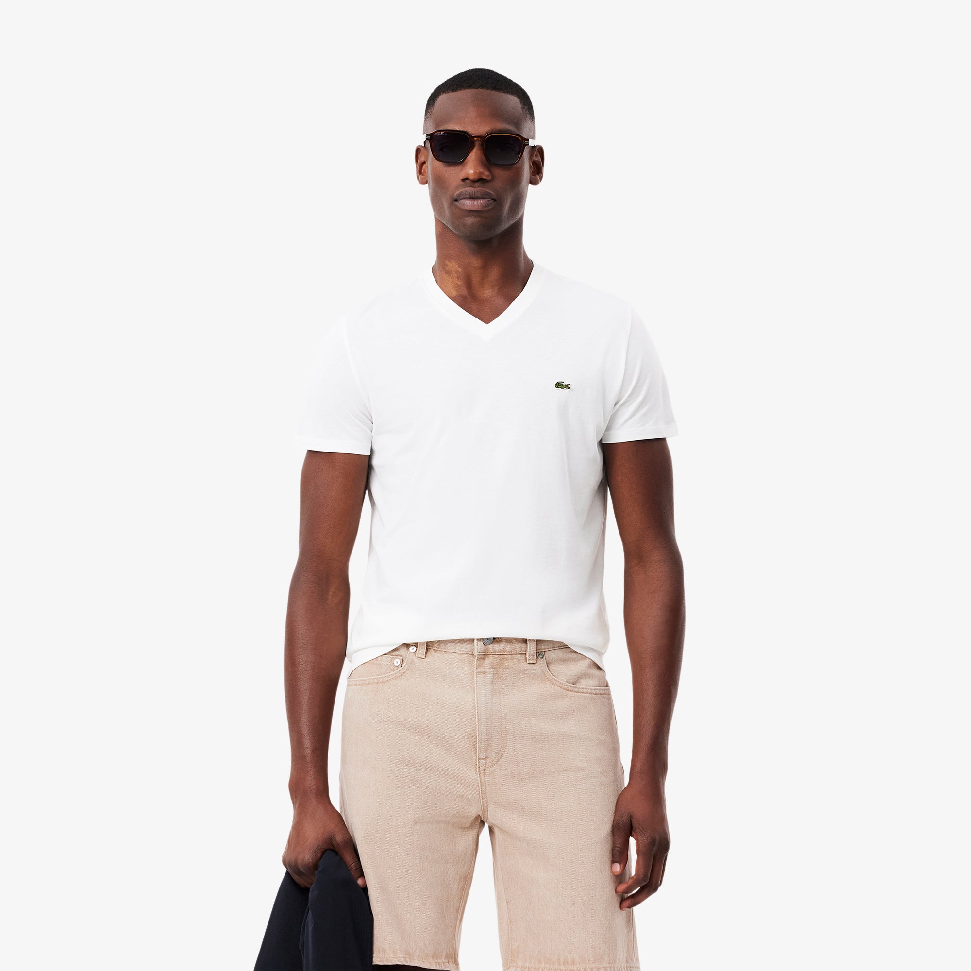 Lacoste Lightweight Cotton Pima V Neck T-shirt