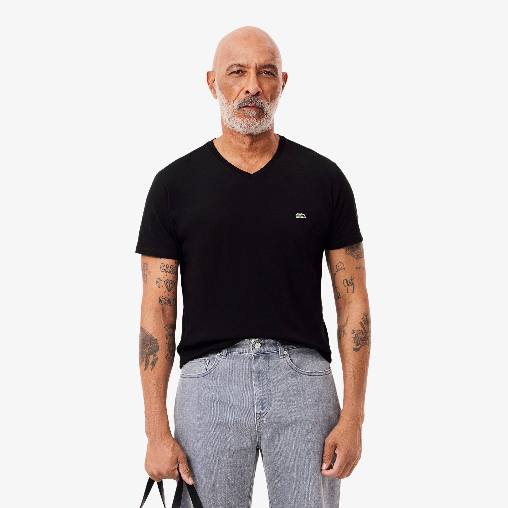 Lacoste Lightweight Cotton Pima V Neck T-shirt