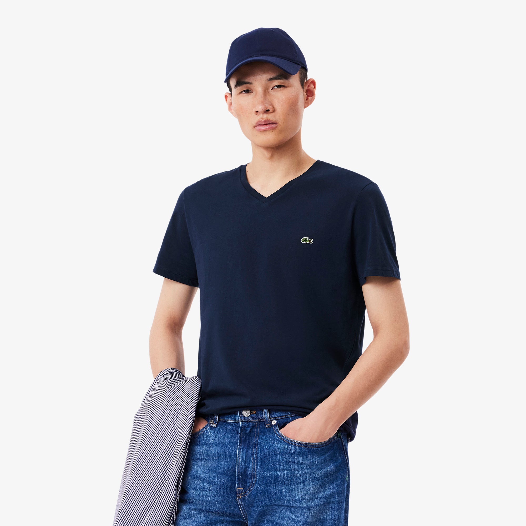 Lacoste Lightweight Cotton Pima V Neck T-shirt