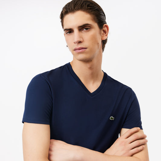 Lacoste Men's V-neck Pima Cotton Jersey T-shirt