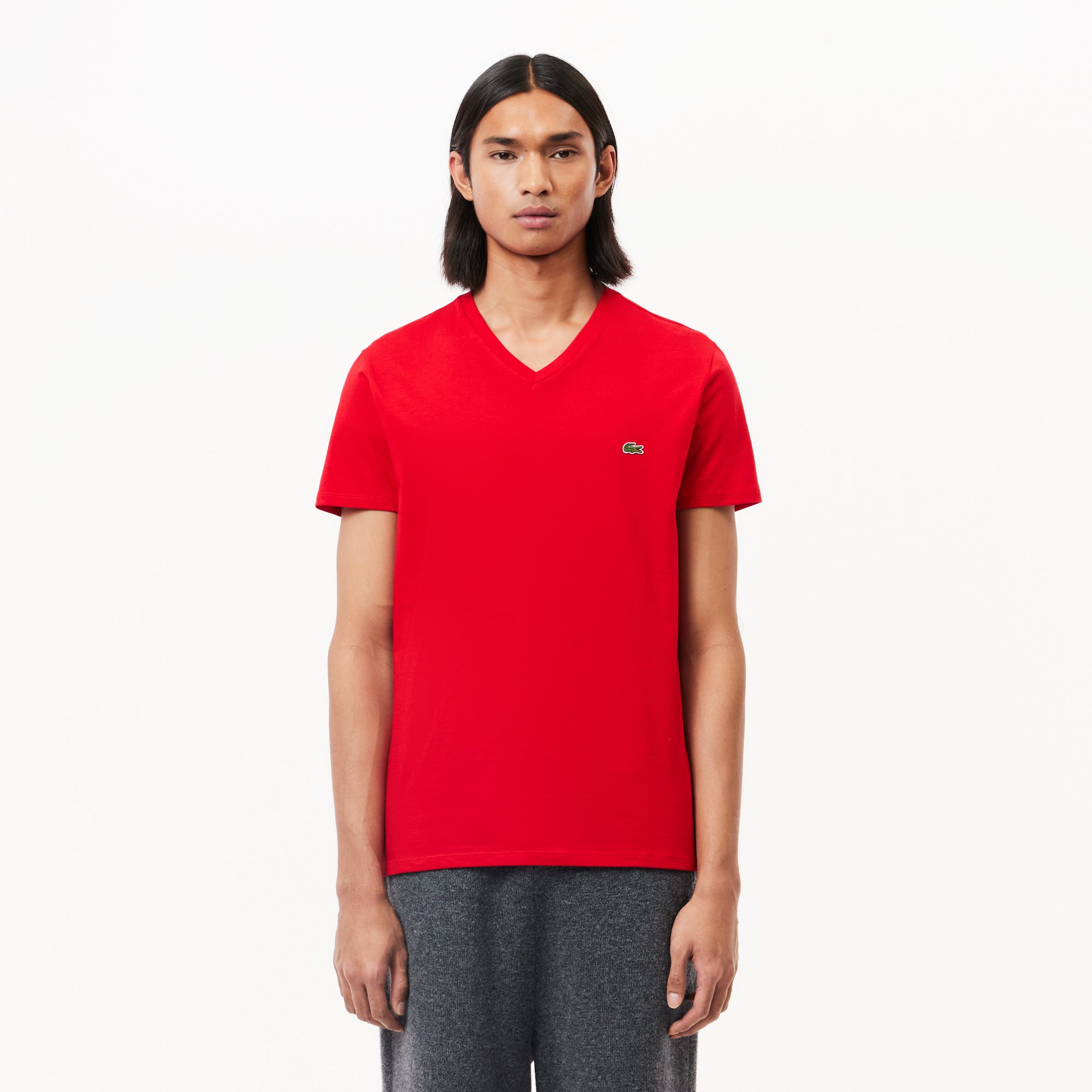 Lacoste Men's V-neck Pima Cotton Jersey T-shirt