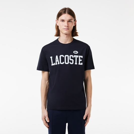 Lacoste Cotton Contrast Print And Badge T-shirt