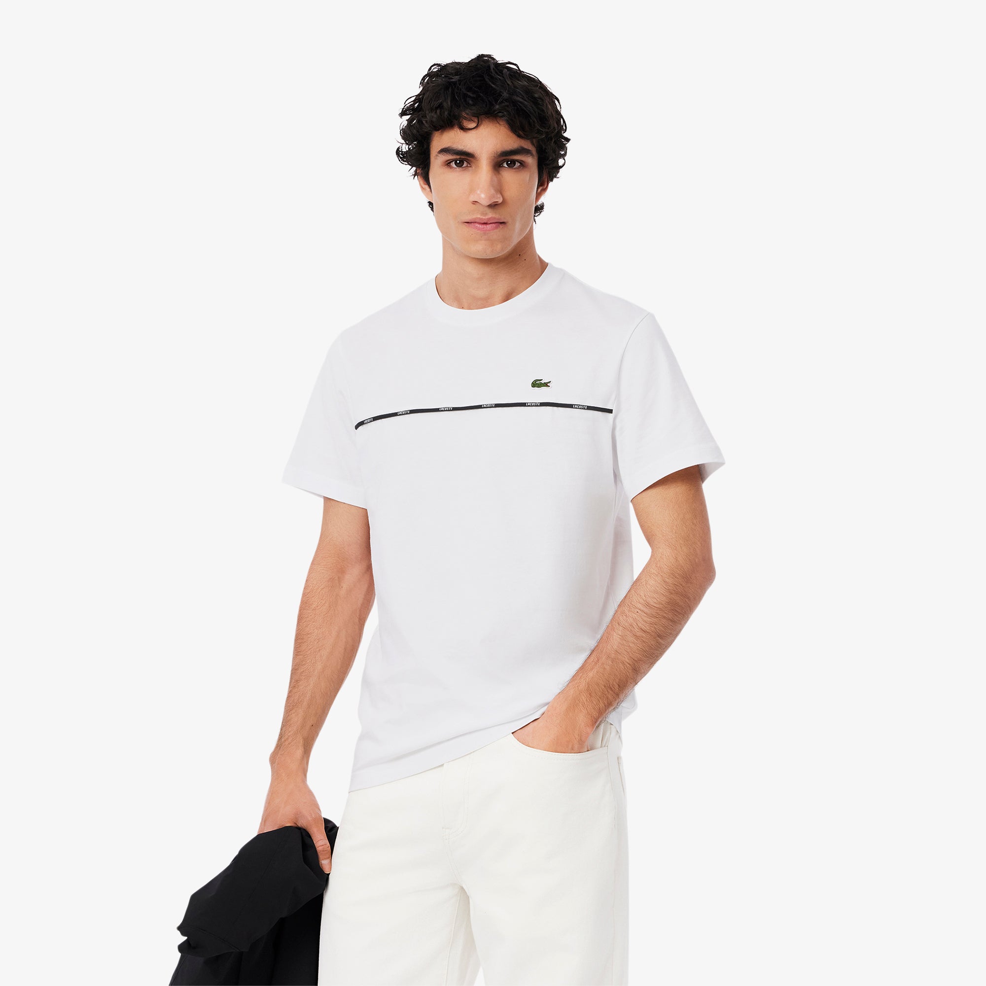 Lacoste Trim Cotton Jersey T-shirt