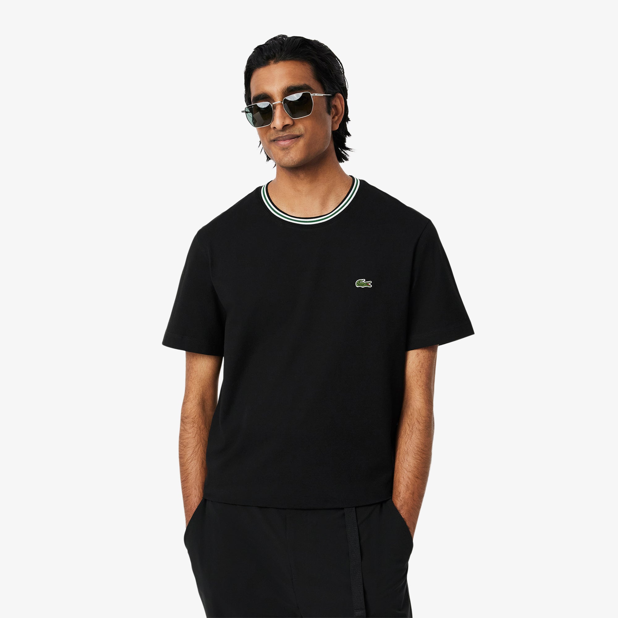 Lacoste Regular Fit Ribbed Collar Cotton T-Shirt
