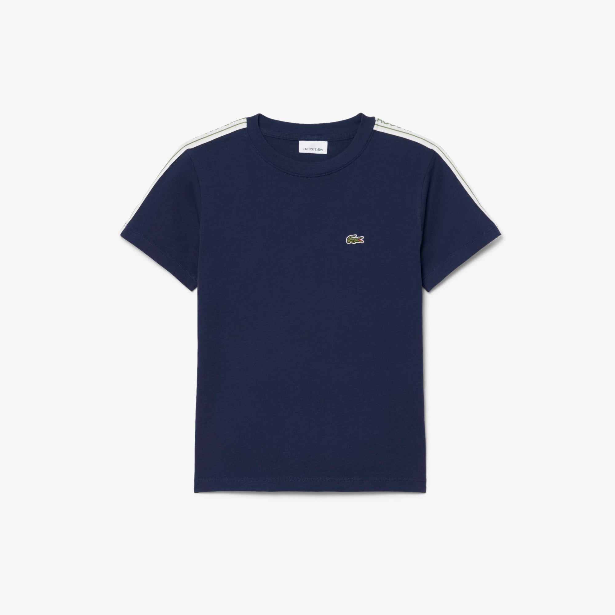 LACOSTE Logo Stripe Cotton Kids T-shirt