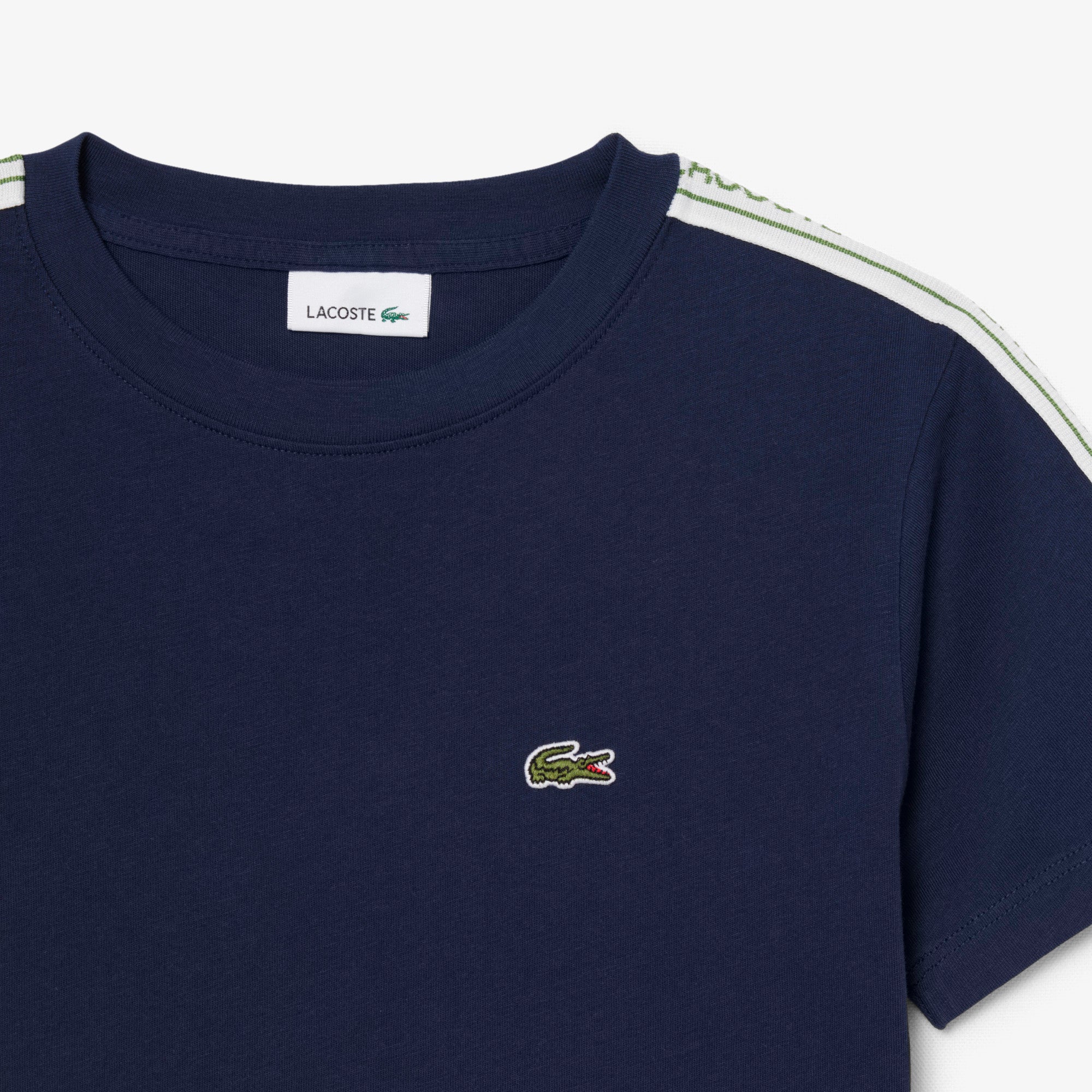LACOSTE Logo Stripe Cotton Kids T-shirt