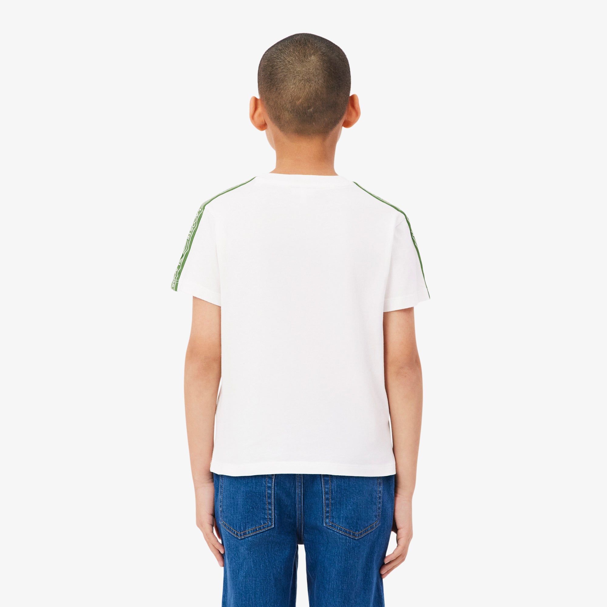 LACOSTE Logo Stripe Cotton Kids T-shirt