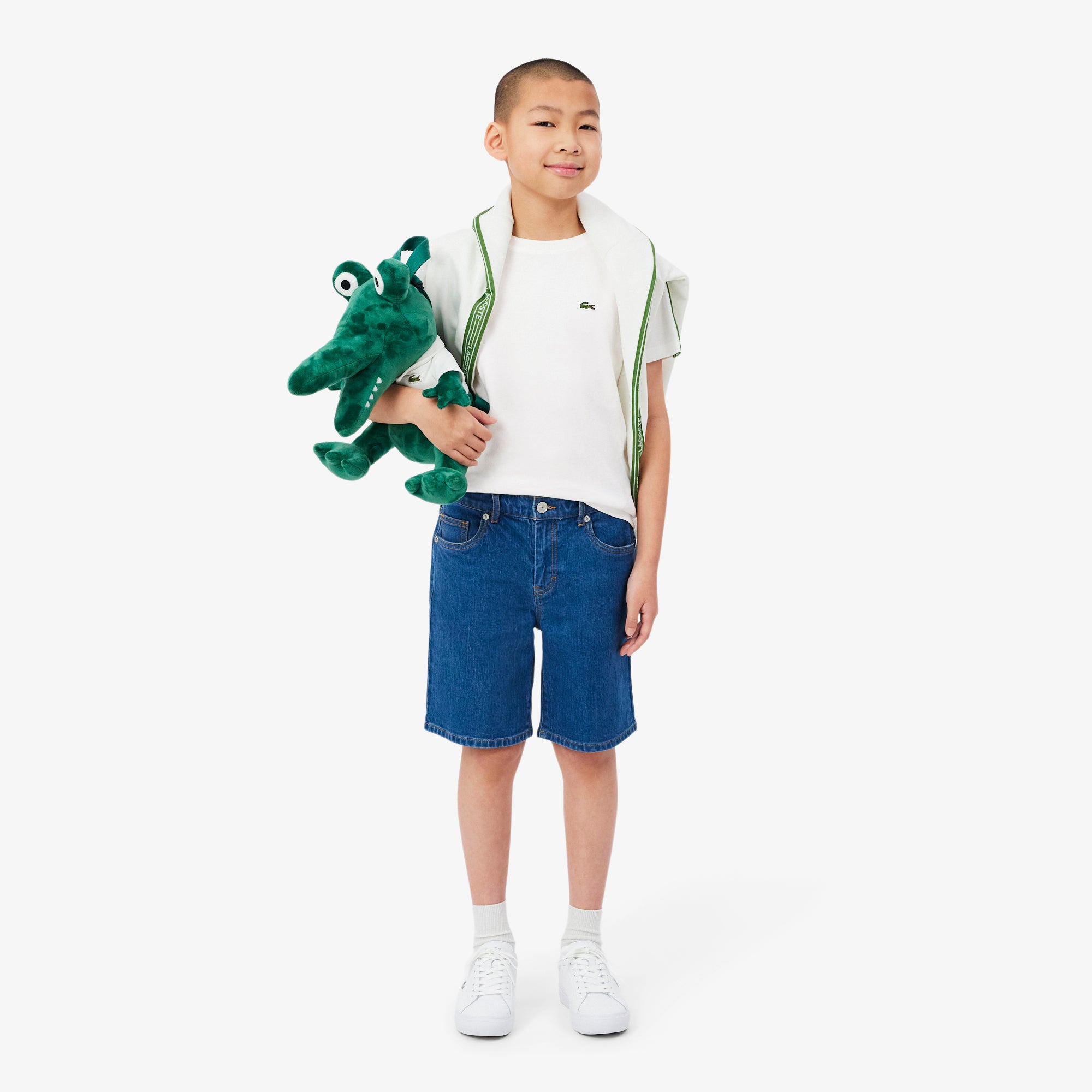 LACOSTE Logo Stripe Cotton Kids T-shirt