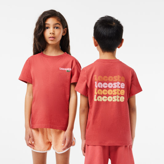 Lacoste Kid's Contrast Print Cotton Jersey T-shirt