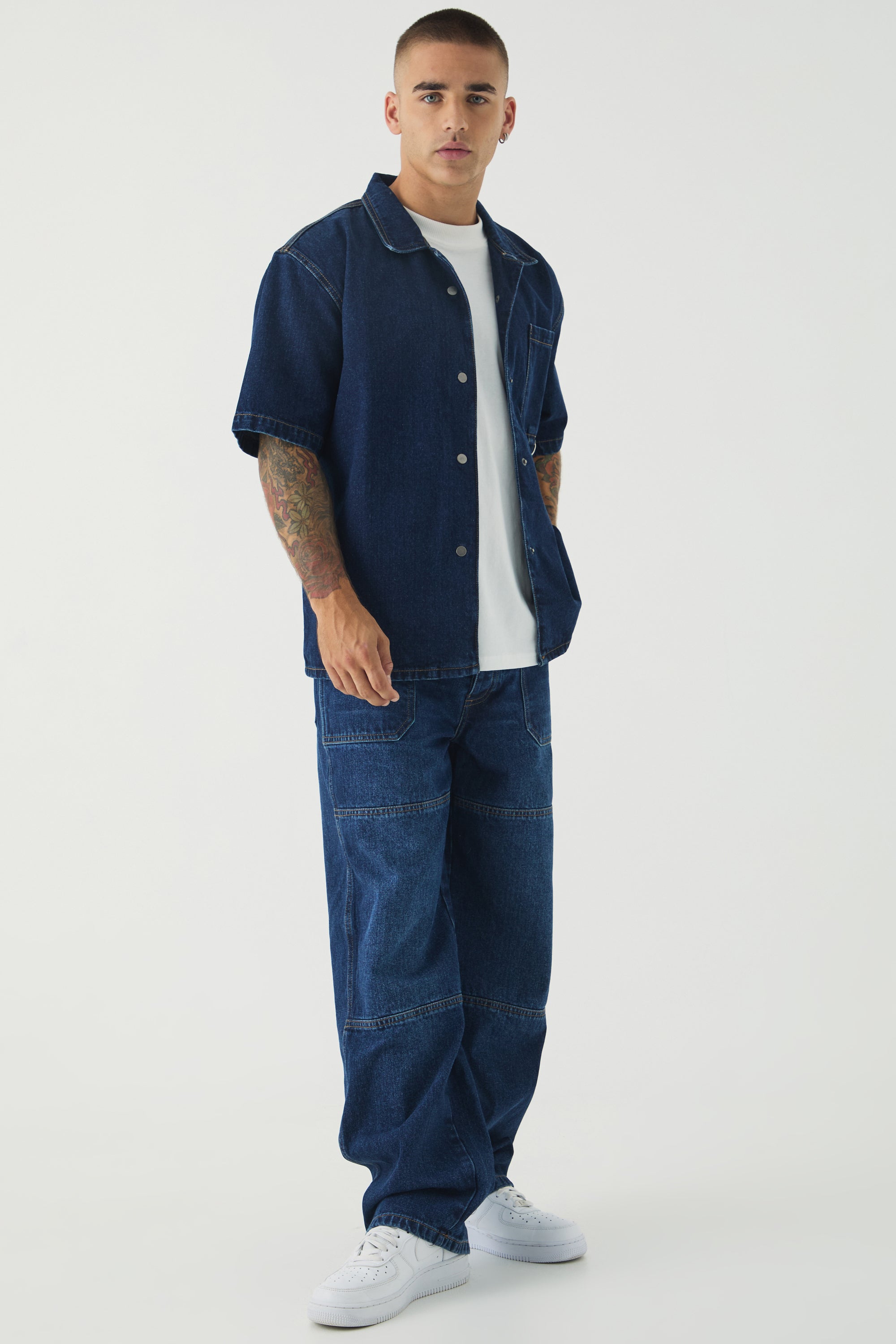 BOOHOOMAN Relaxed Rigid Washed Carabiner Jeans