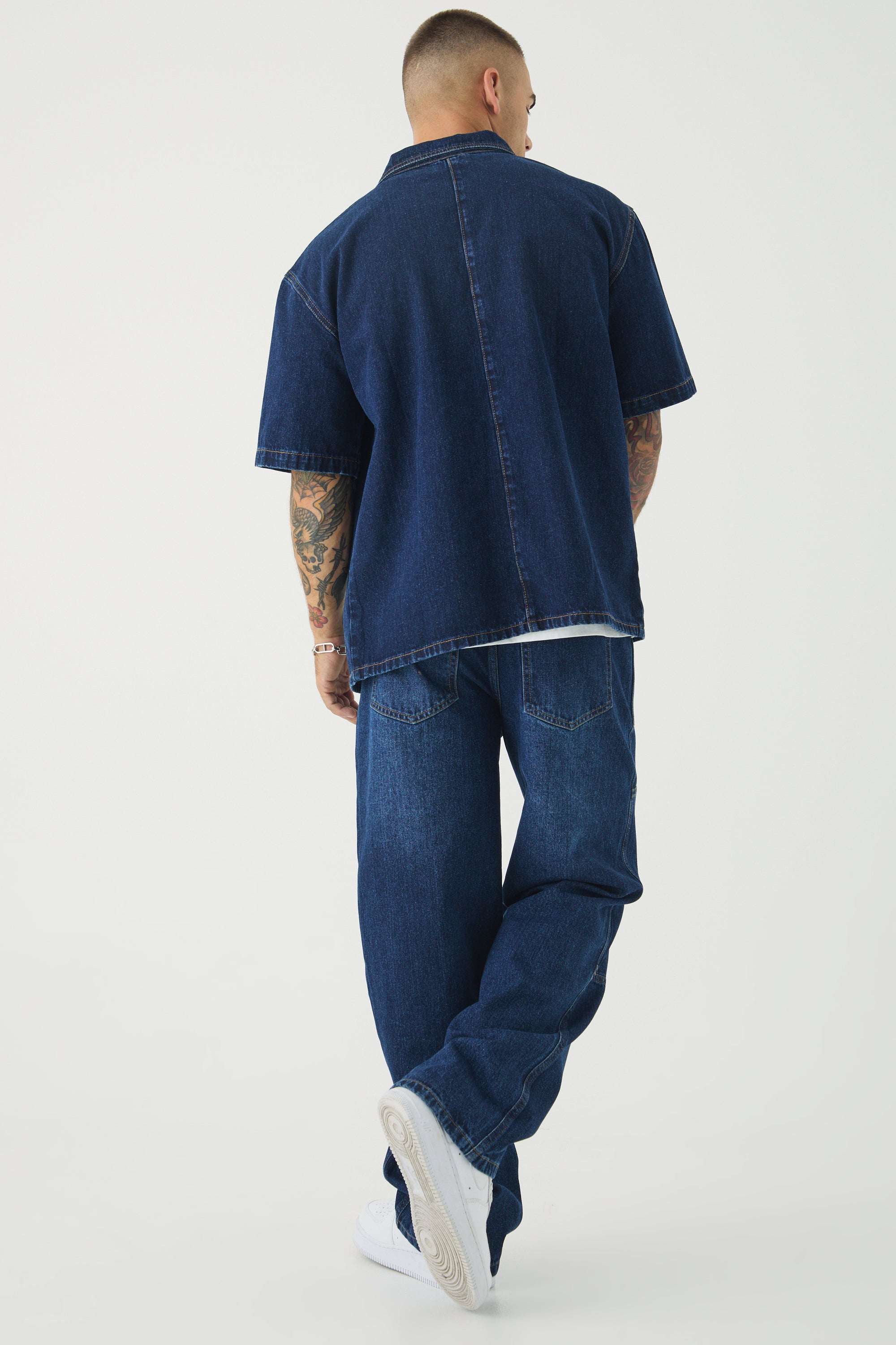 BOOHOOMAN Relaxed Rigid Washed Carabiner Jeans